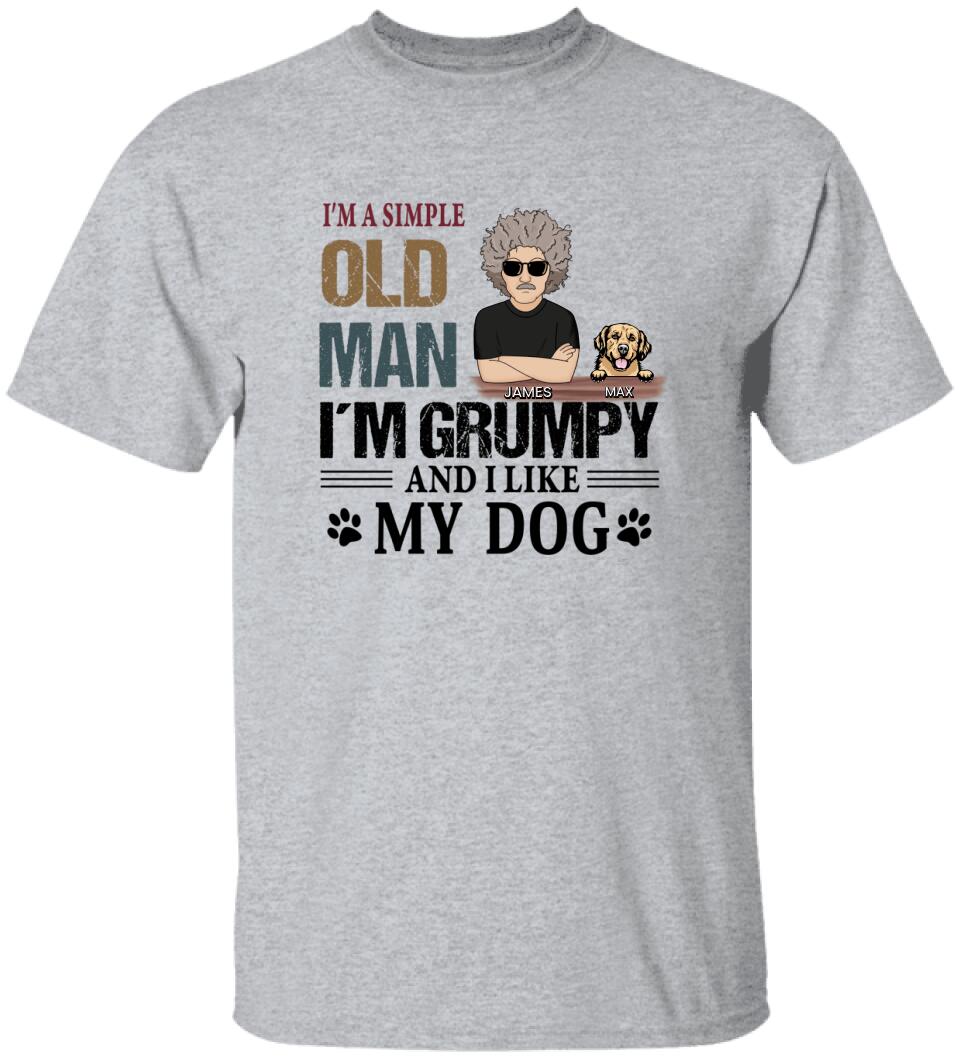 I'm A Simple Old Man I Like My Dogs Personalized Shirt Family Gift For Dog Lover